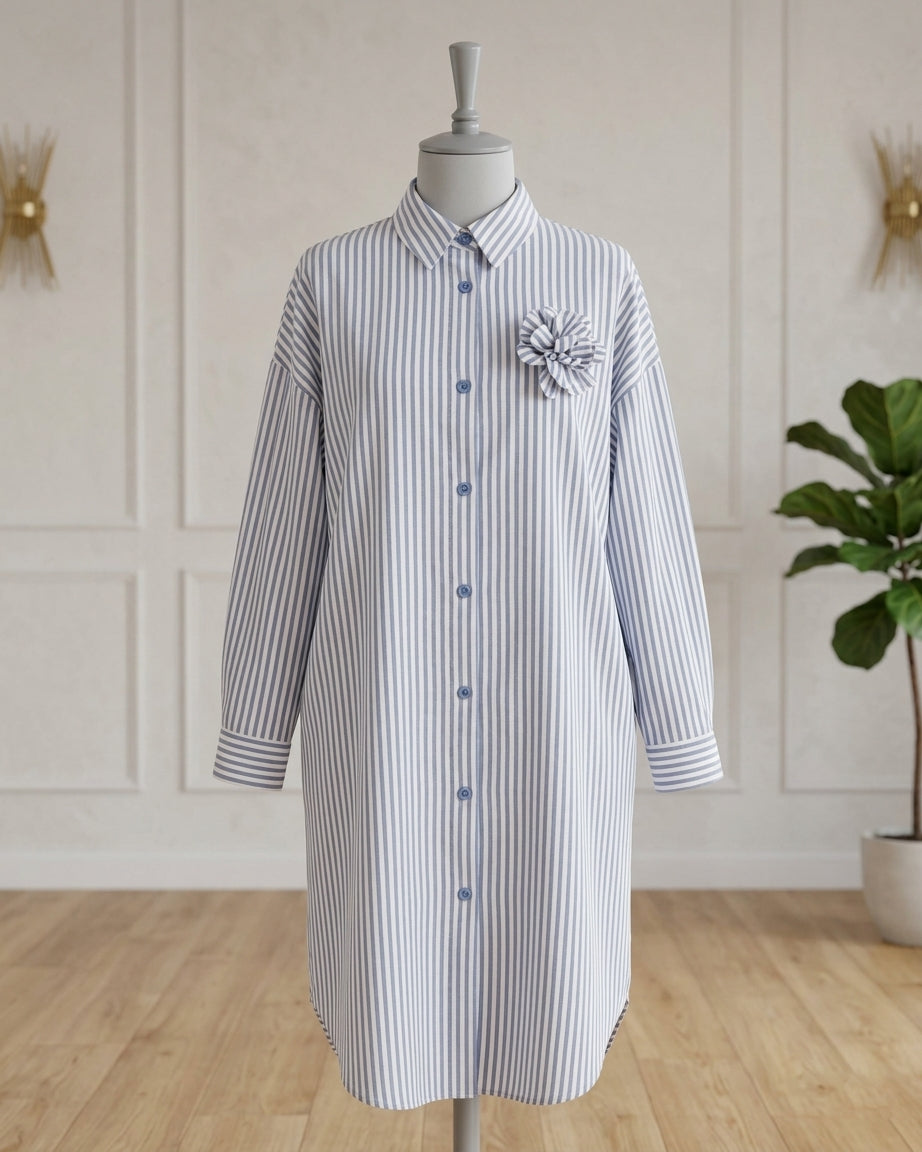 Chemise Nora Rayée – Élégance & Confort Oversize