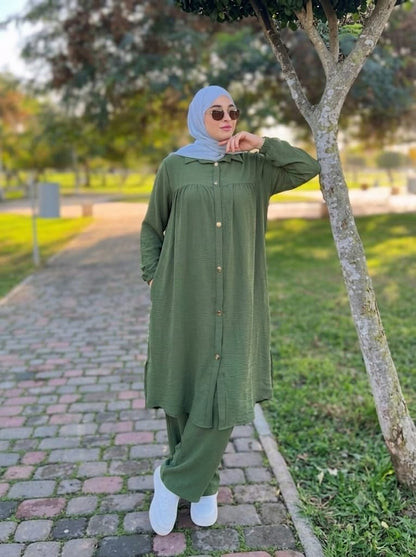 Ensemble Ample Élégance – Tunique Longue & Pantalon