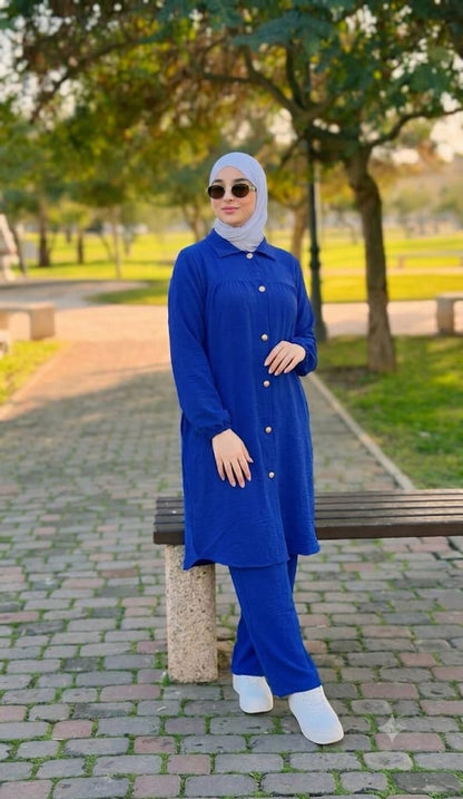 Ensemble Ample Élégance – Tunique Longue & Pantalon