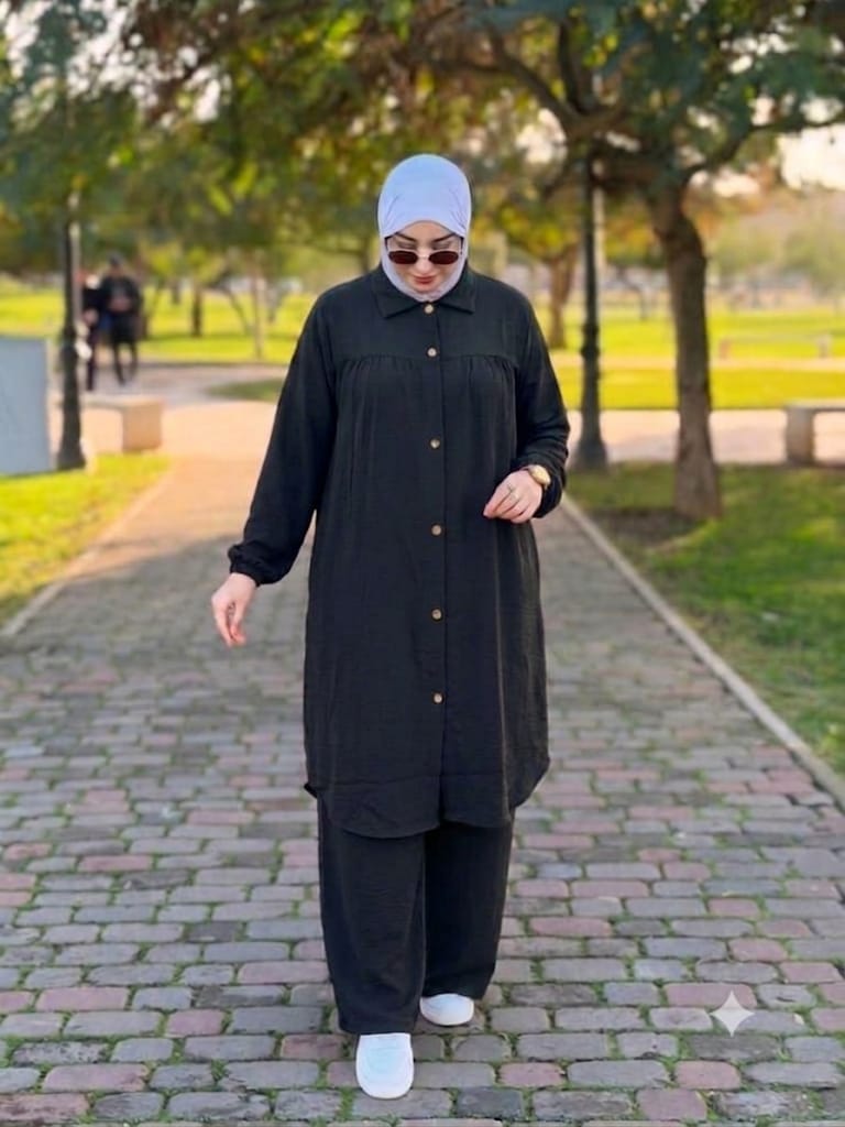 Ensemble Ample Élégance – Tunique Longue & Pantalon